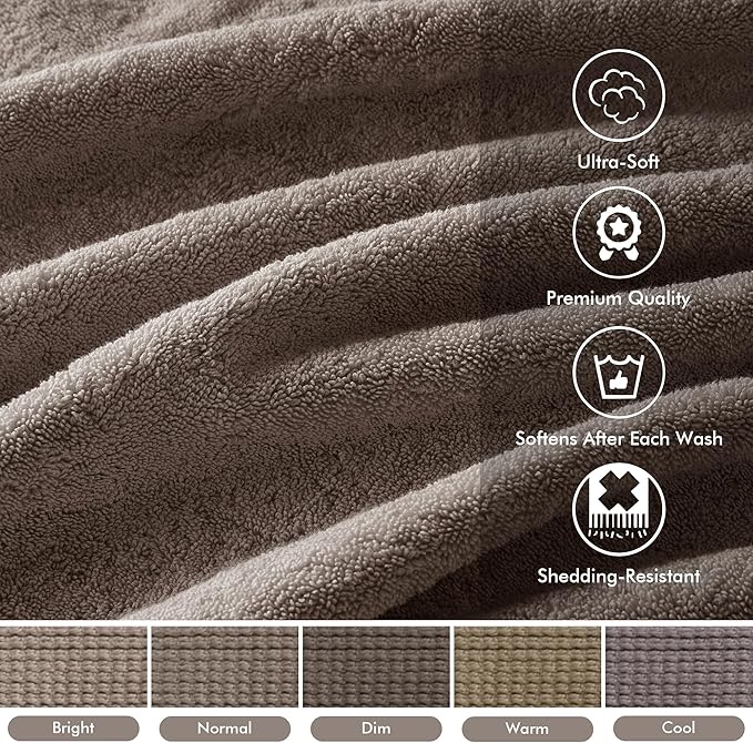 Madison Park 800GSM Bathroom Towel Set of 8 100% Cotton Bath Towel Set - Image 3