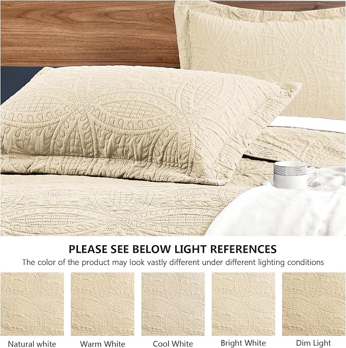 Love's cabin King Size Quilt Set Camel Bedspreads - Image 5