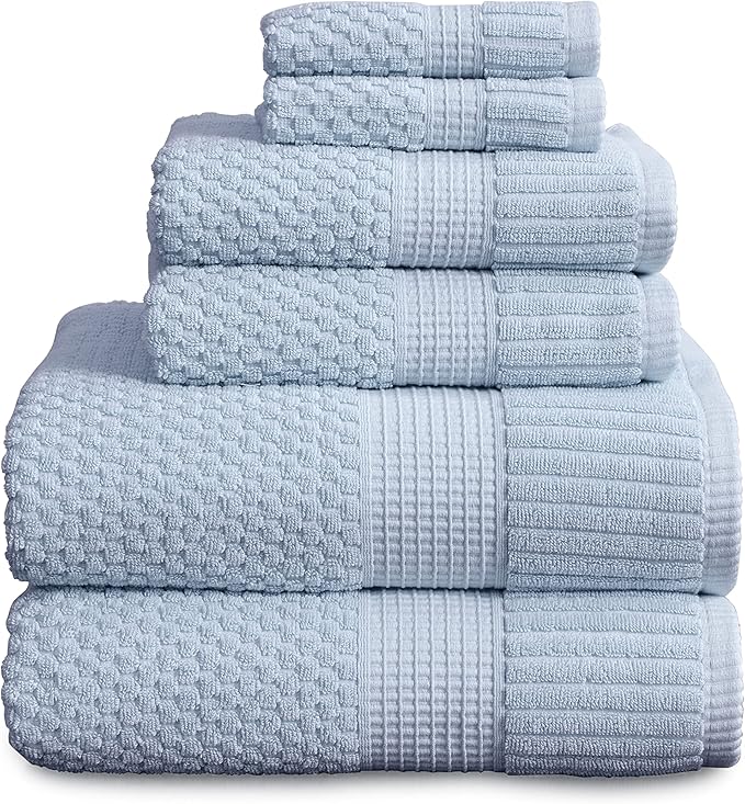 NY Loft 100% Cotton Towel Set 6 Piece | Super Soft & Absorbent Quick-Dry 2 Bath by NYLoft