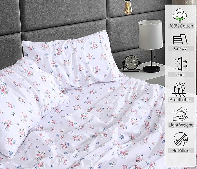 RUVANTI 100% Cotton Sheets – Full Size Percale Bedding, Cooling & Breathable - Image 3