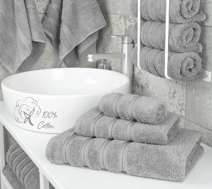 American Soft Linen Premium 3 Piece Towel Set, 1 Bath Towel 1 Hand Towel 1 - Image 2