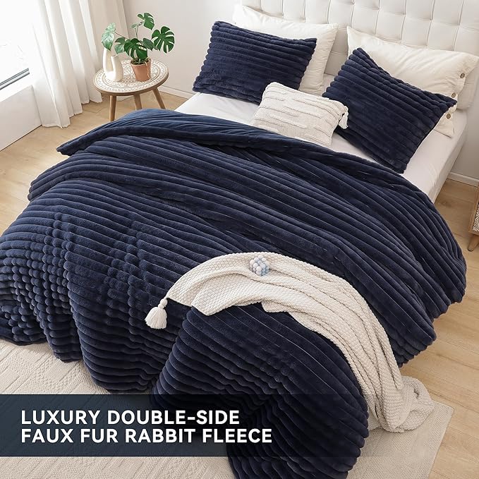 Smoofy Fluffy Full Size Comforter Sets 3 Pieces - Image 4