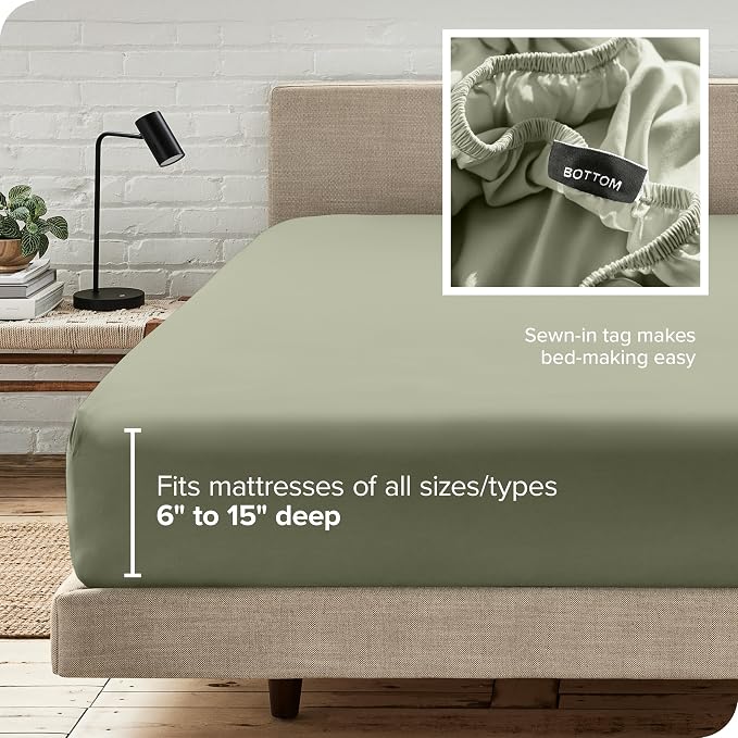 Bare Home Fitted Bottom Sheet Queen Size - Image 6