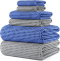 POLYTE 430 GSM Microfiber Quick Dry Lint Free Oversize Bath Towel Set, 6 Piece by Polyte