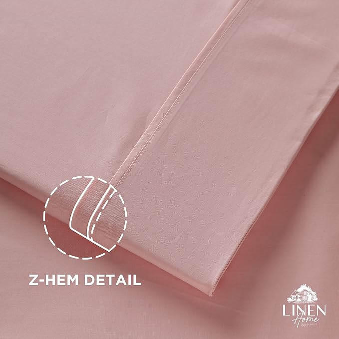 Linen Home 100% Cotton Percale 1 Flat Sheet, Queen Size - Image 3