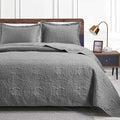 Love's cabin California King Size Quilt Bedding Set Grey Bedspreads by Lovescabin