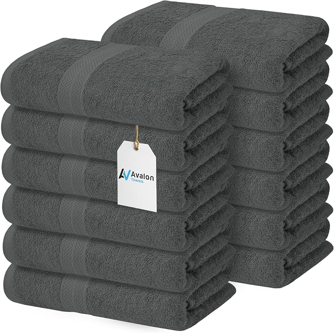 Avalon Towels Bath Towels for Bathroom 100% Cotton Grey Bathroom Towels Pack of by AvalonTowels