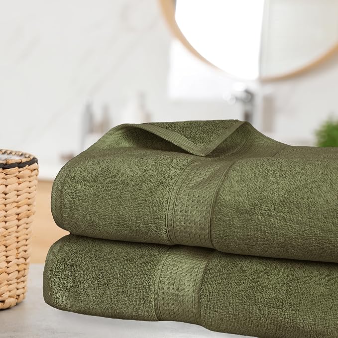 SUPERIOR Egyptian Cotton Pile Bath Sheet Set of 2, Ultra Soft Luxury Towels - Image 2