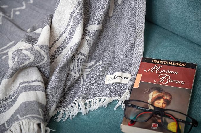 Bersuse 100% Cotton Kona XL Throw Blanket Turkish Towel Beach Blanket - Image 4