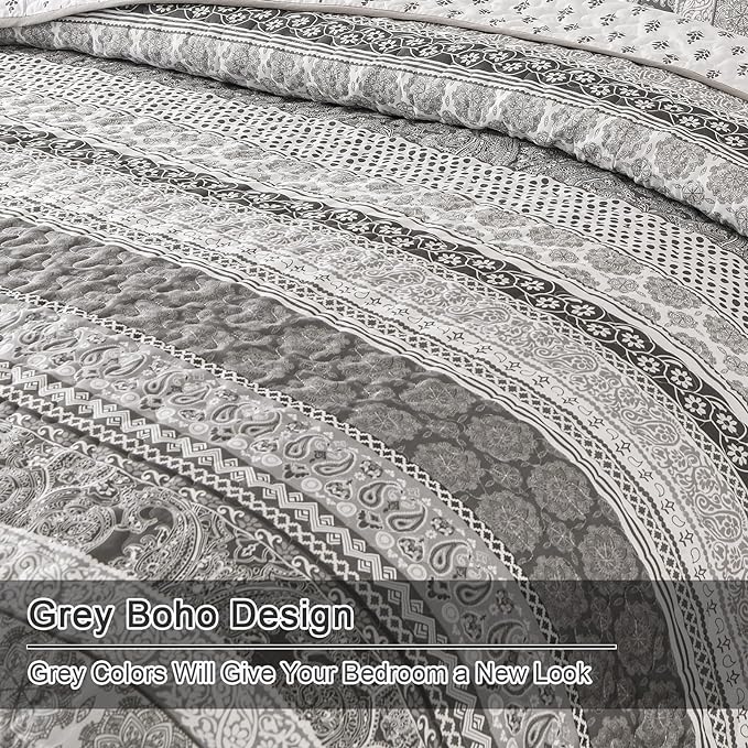 WONGS BEDDING Boho Quilt Set Queen Size - Image 6