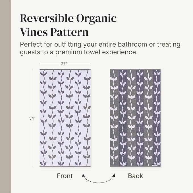 Modern Threads Natural Vine 6-Piece 100% Cotton Towel Set – Yarn Dyed Jacquard - Image 6