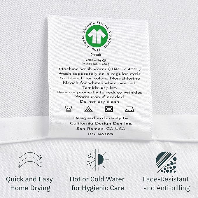 California Design Den California King Fitted Sheet Only, 100% Organic Cotton - Image 8