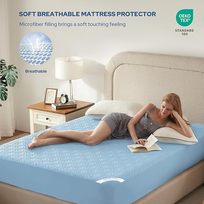 BEDLORE Waterproof Mattress Protector, Queen Size Mattress Pad - Image 3