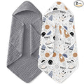 Yoofoss Hooded Baby Towels for Newborn 2 Pack 100% Muslin Organic Cotton Baby by YOOFOSS