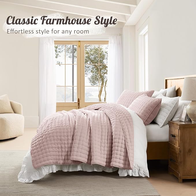 WDCOZY Pink Queen Size Quilt Bedding Sets - Image 6