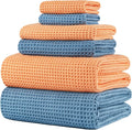 POLYTE 430 GSM Microfiber Quick Dry Lint Free Oversize Bath Towel Set, 6 Piece by Polyte