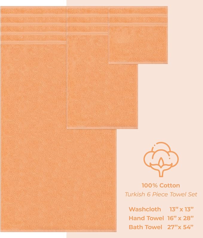 American Soft Linen Luxury 6 Piece Towel Set, 2 Bath Towels 2 Hand Towel 2 - Image 4