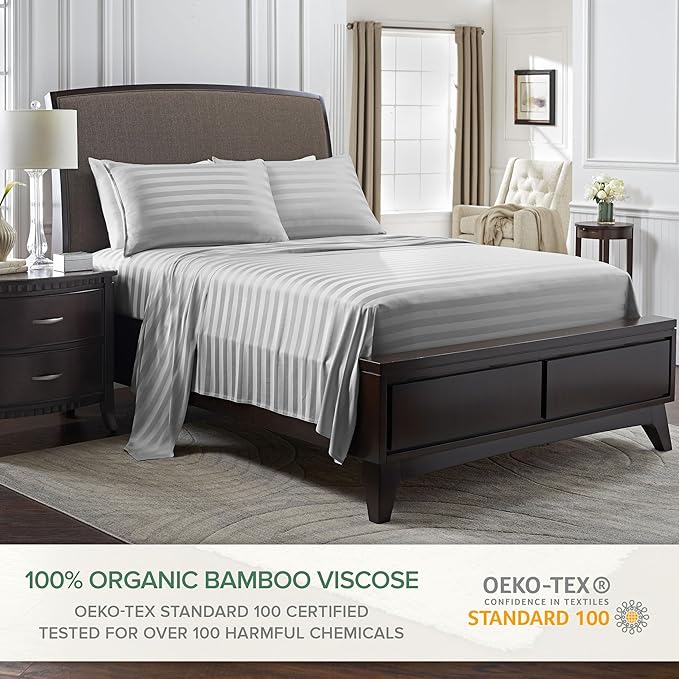 Pure Bamboo Full Sheets, Genuine 100% Organic Viscose Derived from Bamboo Bed - Image 2