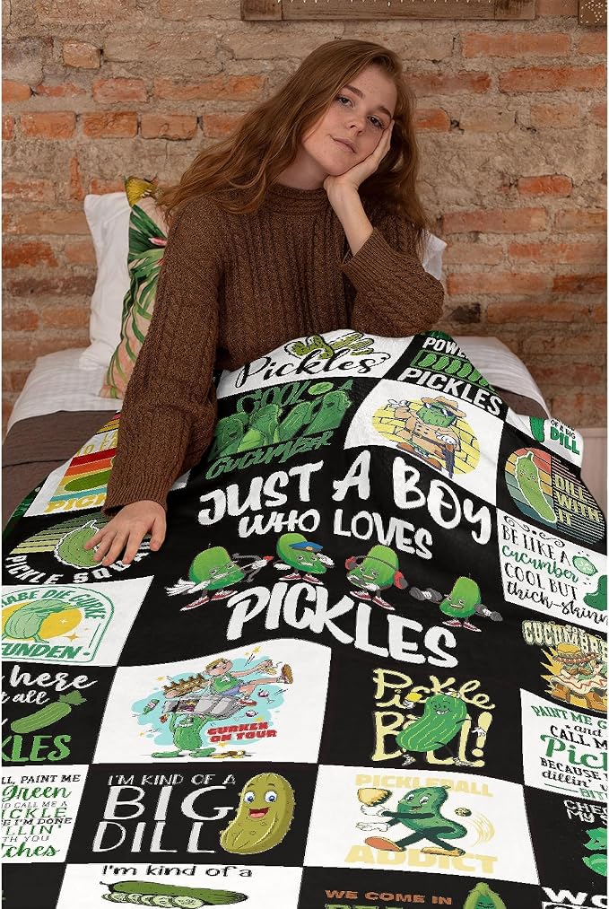 Pickle Flannel Fleece Blanket Throw Couch Microfiber Soft Cozy Lightweight - Image 6