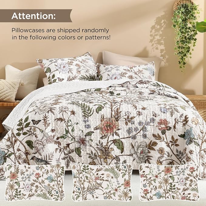 Litanika Floral White Quilt Queen Size - Image 5