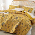 JANZAA King Size Ginger Quilt Bed Spread Boho Quilt Set 3 Pieces Lightweight by JANZAA