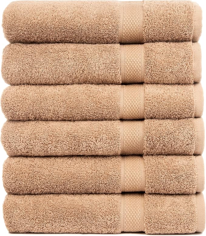 Pleasant Home Bath Towels Set of 6 100% Cotton, 515 GSM | Lightweight, Soft & by PH+Pleasant+Home