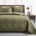 Love's cabin California King Size Quilt Bedding Set Green Bedspreads by Lovescabin