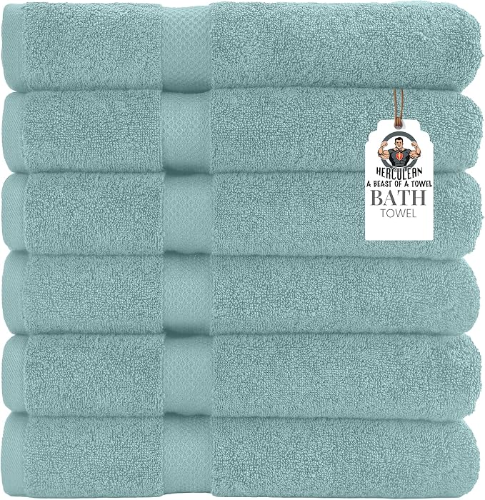 HERCULEAN Premium Bath Towels 24 x 48 Pack of 6 | Quick Dry and Highly by Unknown