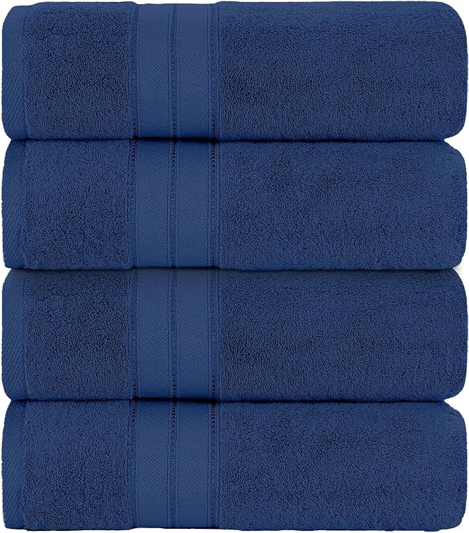 Modern Threads 4-Pack SpunLoft Bath Sheet Navy 35x66 - Image 2