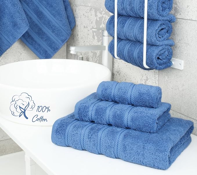 American Soft Linen Premium 3 Piece Towel Set, 1 Bath Towel 1 Hand Towel 1 - Image 2