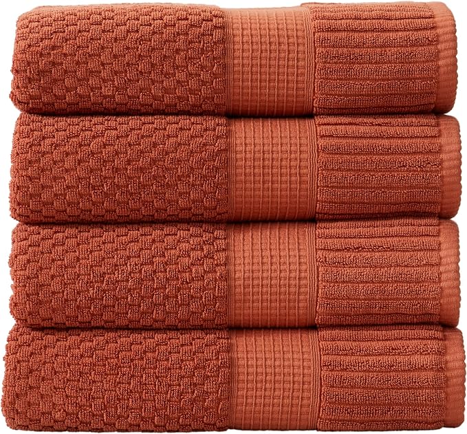 NY Loft 100% Cotton 4 Pack Bath Towel Set| Super Soft & Absorbent Quick-Dry by NYLoft
