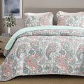 Exclusivo Mezcla Reversible Boho Quilts Queen Size, Aqua Bedspreads Lightweight by ExclusivoMezcla