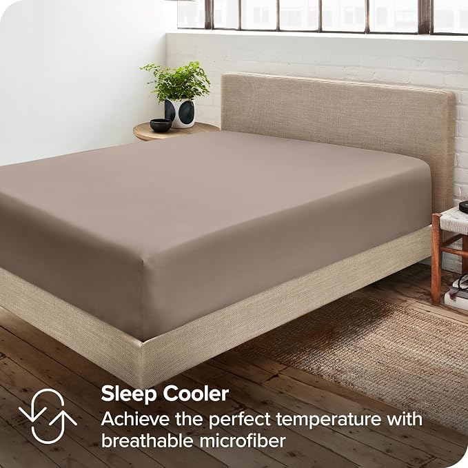 Bare Home 2-Pack Fitted Bottom Sheets King - Image 6