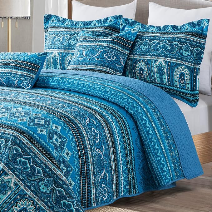 BEDIFANY Cotton Quilt King Size Sets, Lightweight King Bedspread Soft Quilted - Image 3