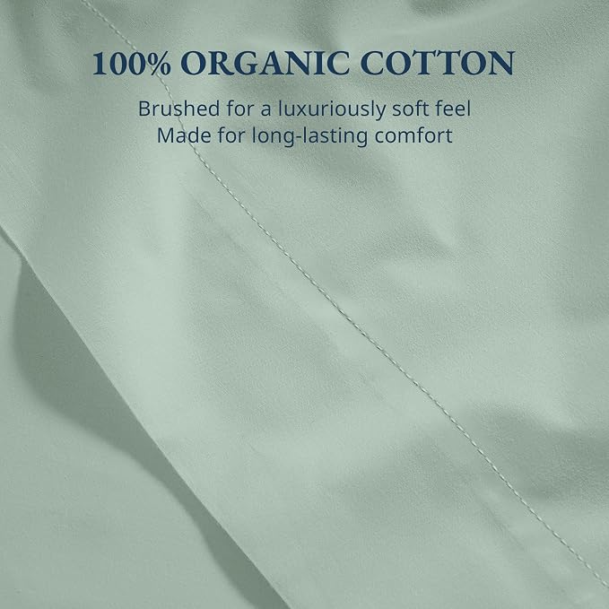 Lane Linen 100% Organic Cotton King Size Flat Sheet Only - Image 5