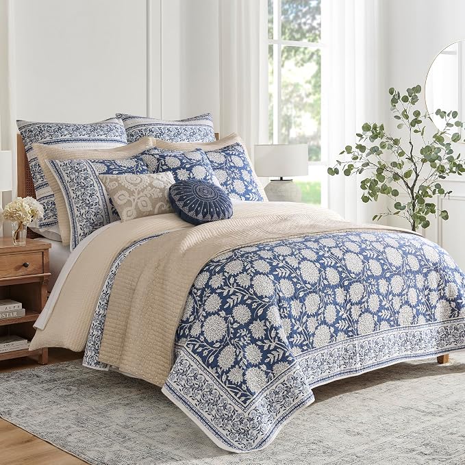 Levtex Home Adare Denim Reversible Full/Queen Quilt Set - Image 4