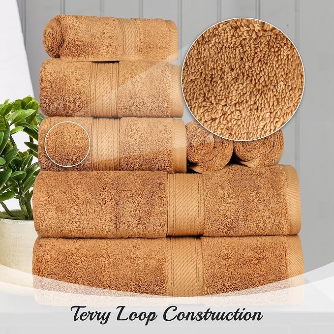 SUPERIOR Egyptian Cotton Pile Bath Sheet Set of 2, Ultra Soft Luxury Towels - Image 3