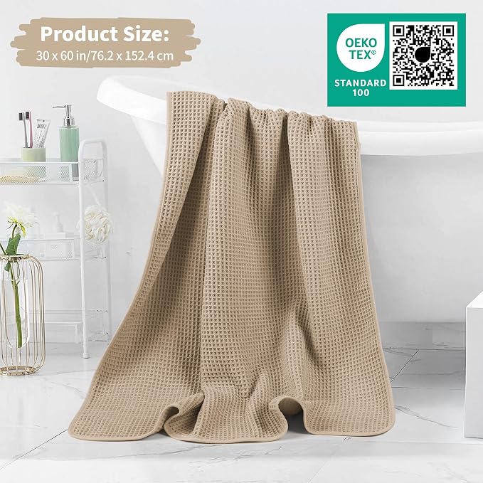 MICROFI New Microfiber Waffle Bath Towels, 2 Pieces, Fast Drying, Lint Free 430 - Image 5