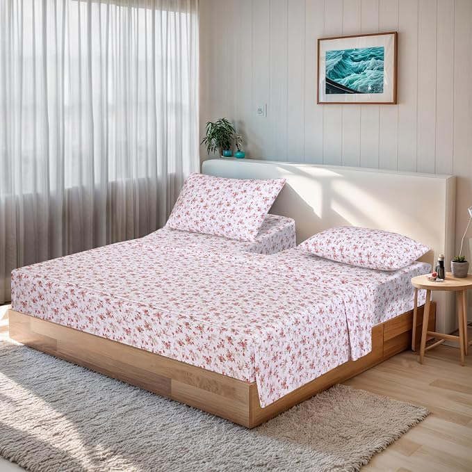 RUVANTI 100% Cotton Sheets – Split King Size Percale Bedding, Cooling & - Image 2