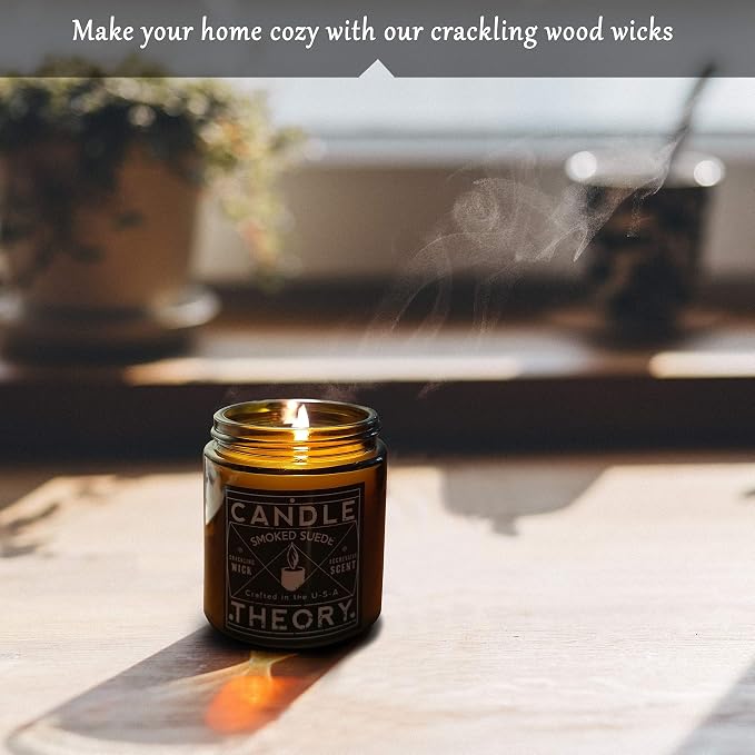 Candle Theory Man Cave Stuff Men 4oz Candles Set of 3, Crackling Woodwick - Image 3