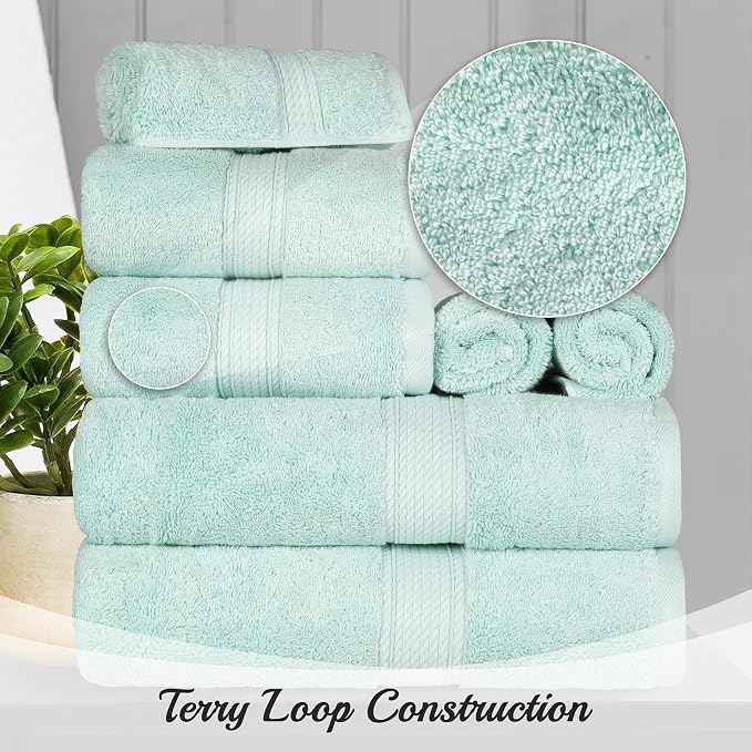 Superior Egyptian Cotton Pile 9 Piece Towel Set, Includes 3 Bath, 3 Hand - Image 3