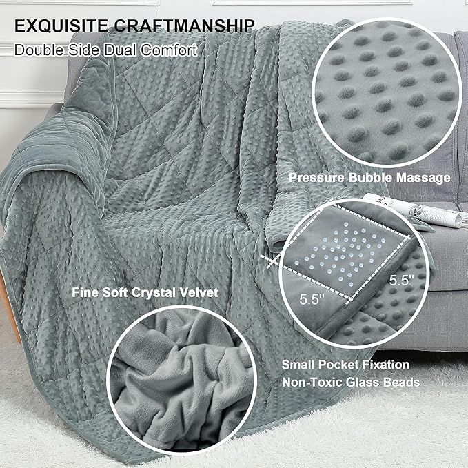 Alomidds Weighted Blanket, Luxury Velvet Heavy Blankets - Image 2