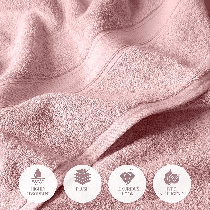 SUPERIOR Egyptian Cotton Pile Bath Towel Set of 2, Ultra Soft Luxury Towels - Image 7