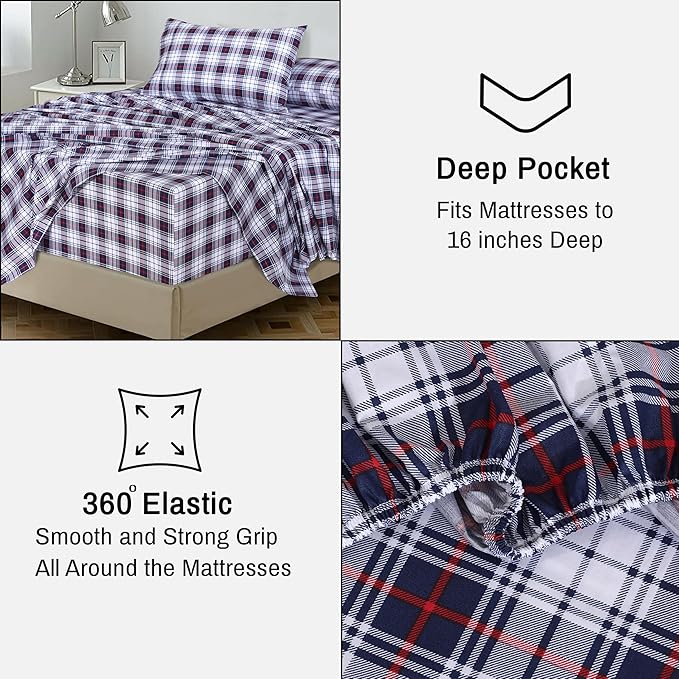 RUVANTI 100% Cotton Sheets – Split King Size Percale Bedding, Cooling & - Image 6