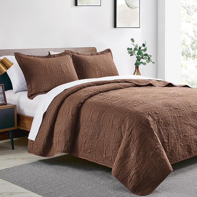 Love's cabin Quilts for Full Bed Brown Bedspreads Bedding Set - Image 6