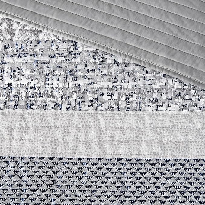 Madison Park Queen Quilt Set Lustrous Jacquard & Glitter Accent Coverlet Set - Image 22