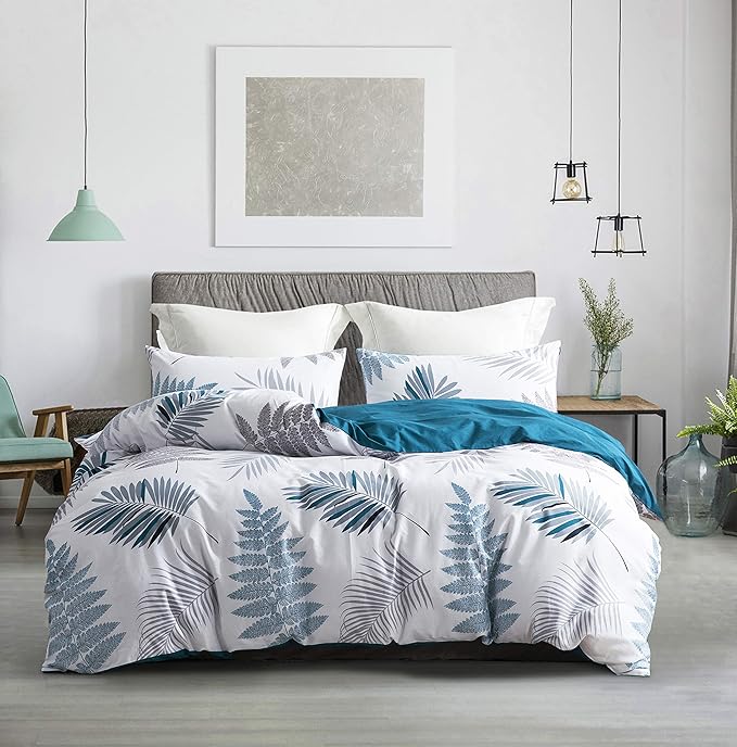 SLEEPBELLA Duvet Cover Full, 600 Thread Count Cotton Leaf Botanical Pattern - Image 2