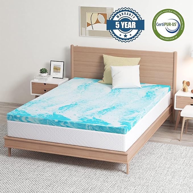 EGO Topper 2 Inch Full Memory Foam Mattress Topper, Cooling Gel Foam Mattress - Image 4