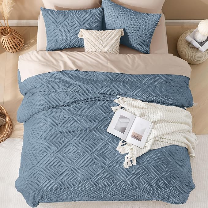 Andency Grayish Blue Comforter Set Queen Size, Lightweight Fluffy Bedding - Image 7