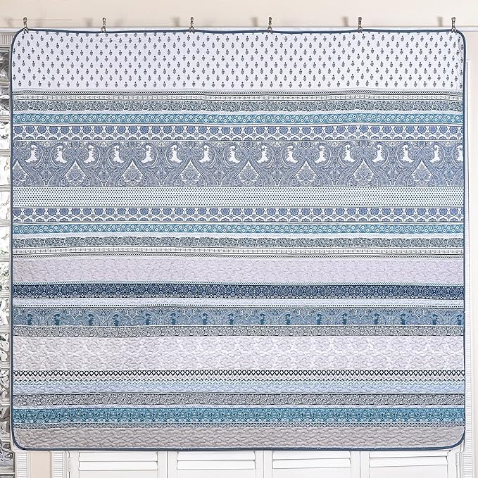 WONGS BEDDING Boho Quilt Set Full Size, Lightweight Bedspread Coverlet Bedding - Image 6